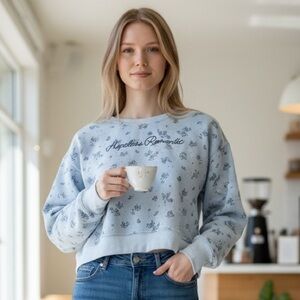 Mighty Fine - NWT - Embroidered Cropped Sweatshirt